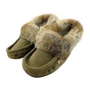 Men's Rabbit Fur Moccasins/ Slippers